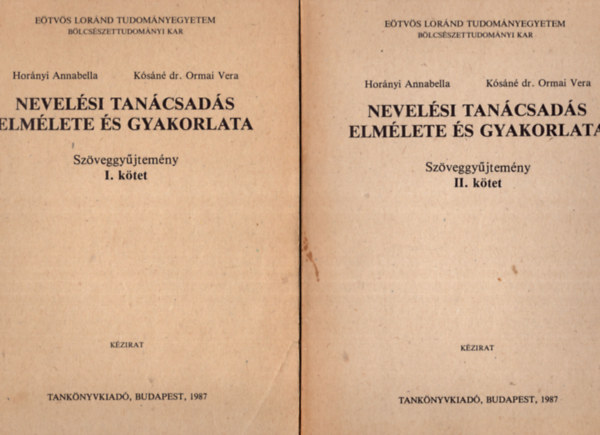 Ksn dr. Ormai Vera Hornyi Annabella - Nevelsi tancsads elmlete s gyakorlata I-II. - Szveggyjtemny