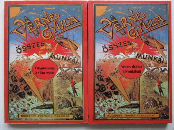 2 db. kötet Verne Gyula összes munkáiból: Véres dráma Livóniában + Világítótorony a világ végén