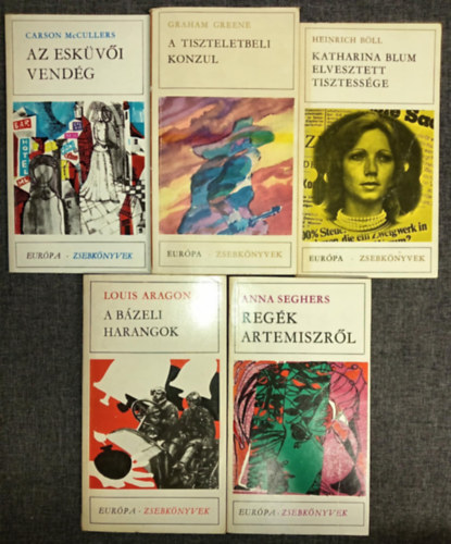 Graham Greene, Heinrich Bll, Louis Aragon, Anna Seghers Carson McCullers - (5db) Eurpa zsebknyvek knyvcsomag: Az eskvi vendg / A tiszteletbeli konzul / Katharina Blum elvesztett tisztessge / A bzeli karangok / Regk Artemiszrl