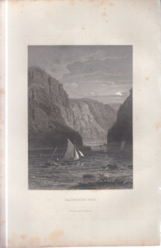 Loreley szikla - eredeti litográfia (metszet)