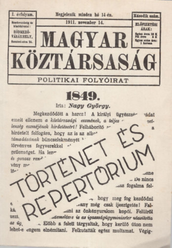 Gyuris Gyrgy - Magyar Kztrsasg 1911-1913 Trtnet s repertrium