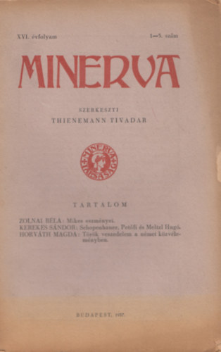 Thienemann Tivadar - Minerva XVI. �vfolyam 1-5. sz�m