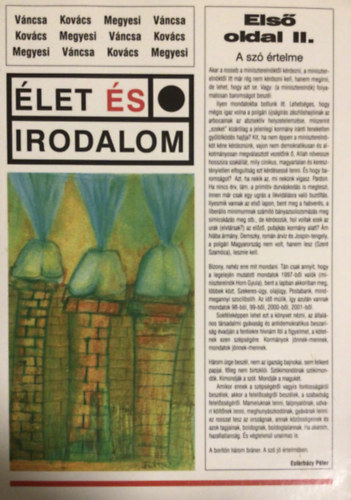 Kov�cs Zolt�n-Megyesi Guszt�v-V�ncsa Istv�n - �let �s irodalom. Els� oldal II.