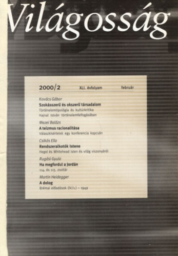 Kovács Gábor - Világosság 2000/2 XLI. évf. február