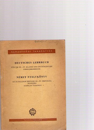 Bogd�ny Ferenc Arat� M�ty�s - Deutsches Lehrbuch f�r die III.-IV. Klasse der Grundschulen