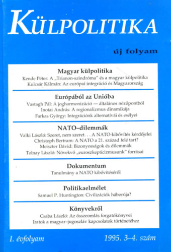 Papp G�bor  (szerk.) - K�lpolitika 1995. 3-4 sz�m (I. �vfolyam)