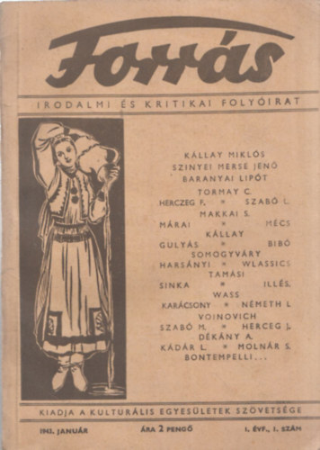 Kllay Mikls - Forrs - Irodalmi s kritikai folyirat (1943 - I. vf. 1. szm)