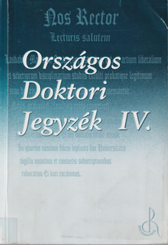 Országos Doktori Jegyzék IV.