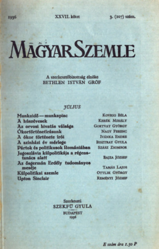 Szekf� Gyula  (szerk.) - Magyar Szemle 1936-1943. sz�rv�nysz�mok (9 sz�m egybek�tve)