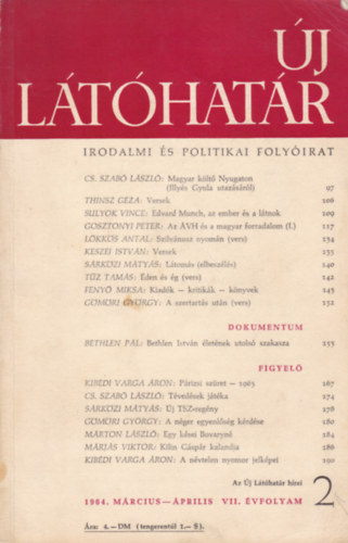 Borbndi Gyula - Molnr Jzsef - j lthatr - Irodalmi s politikai folyirat 1964 mrc.-pril.. VII. vf. 2. szm