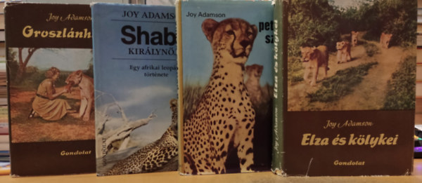 Joy Adamson - 4 db Joy Adamson k�nyv: A pettyes szfinx + Shaba kir�lyn�je + Oroszl�nh�s�g + Elza �s k�lykei