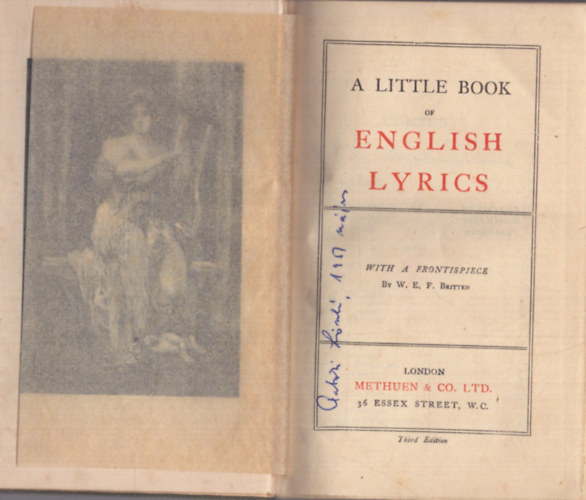 Nincs felt�ntetve - A little book of English Lyrics