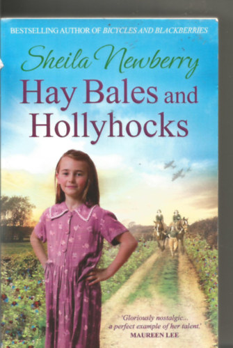 Sheila Newberry - Hay Bales and Hollyhocks