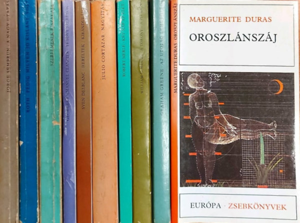 Jorge Semprun, Sven Delblanc, Julio Cortzar, Philip Roth, Marguerite Duras, Graham Green, William Golding, Bti Lszl , Robert Merle Georges-Emmanuel Clancier (szerk.) - 10 db Eurpa zsebknyvek:Ttova szeretk, A nagy utazs - Az juls, Herltek - Kirndulsok, Nagyts, Pedig milyen j kislny volt, Oroszlnszj, Az utols lehetsg, A torony - A piramis, Szerelmesek jszakja, Kt nap az l