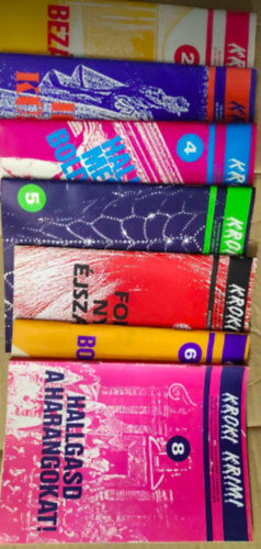 Francis M. Nevin Jr., Edward D. Hoch, Dan J. Marlowe, Hugh Pentecost, Henry T. Parry, Brendan DuBois, Steve Ritchie, Celia Dale, Henry Slesar, Ron Goulart, James M. Ullman, Simon Brett, Jack Ritchie - 7 db Kroki Krimi: - 1988/2 A bezárt szoba titkai - 1989/3 A halál küszöbén - 1988/4 halj meg boldogan! - 1988/5 Itt a gyémánt, hol a gyémánt? - 1989/ 5 Forró nyári éjszaka -1988/ 6 Boszorkánymese - 1988/8 Hallgasd a harangokat!