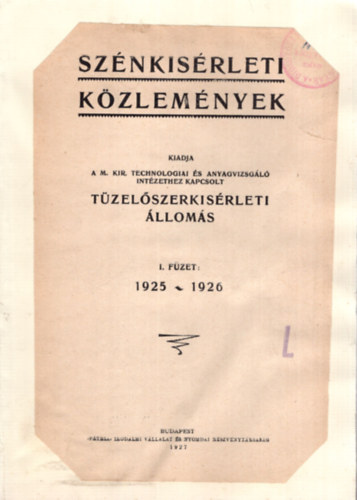 Sznksrleti Kzlemnyek I-II. ( 1925-1926., 1927 )