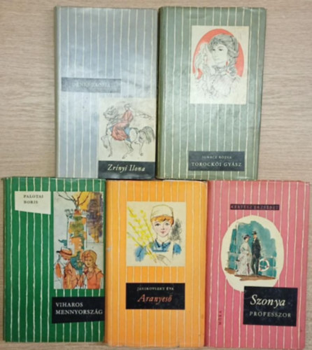 Ignácz Rózsa, Palotai Boris, Janikovszky Éva, Kertész Erzsébet Dénes Zsófia - 5 db a Csíkos Könyvek sorozatból: Zrínyi Ilona - Torockói gyász - Viharos mennyország - Aranyeső - Szonya professzor