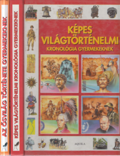 2 db. ismeretterjeszt� k�nyv gyerekeknek (K�pes vil�gt�rt�nelmi kronol�gia gyermekeknek + Az �svil�g t�rt�nete gyermekeknek)