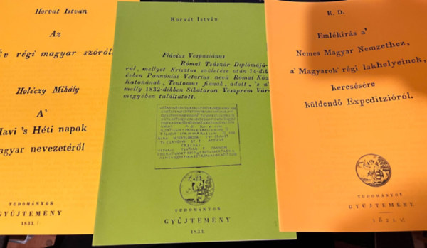 3 db Tudom�nyos Gy�jtem�ny reprint