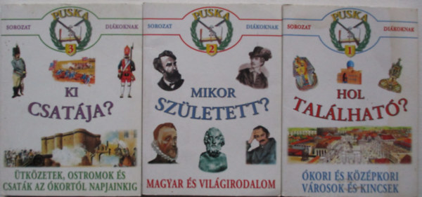 Puska sorozat dikoknak 1, 2, 3. szmok egytt: Hol tallhat?, Mikor szletett?, Ki csatja?