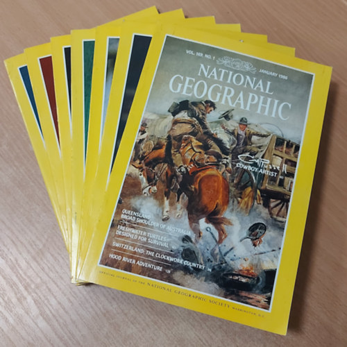 National Geographic - National Geographic 1986. janu�r, febru�r, m�rcius, �prilis, okt�ber, november, december (7 db. sz�rv�nysz�m)