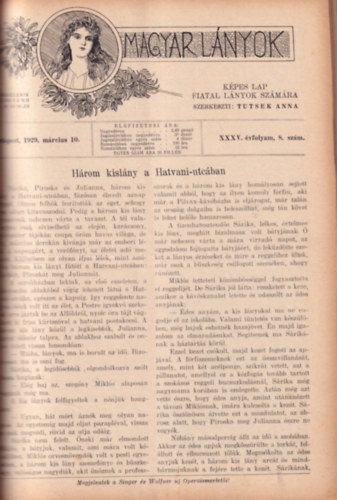 Tutsek Anna  (szerk.) - Magyar Lnyok - kpes lap fiatal lenyok szmra 1929