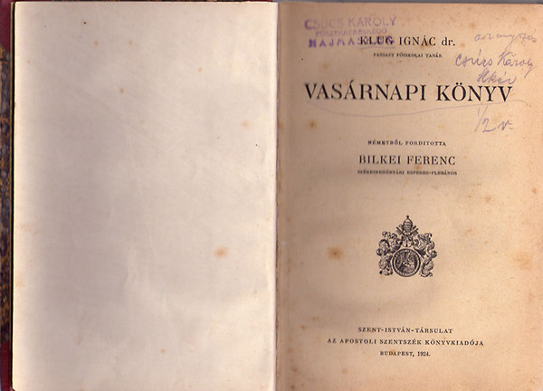 Klug Ignác dr. (passaui főiskolai tanár) - Vasárnapi könyv