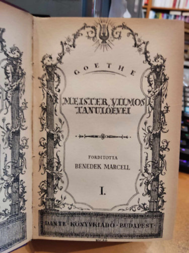 Goethe - Meister Vilmos tanulvei I-III.