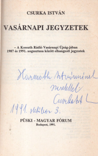 Csurka Istv�n - Vas�rnapi jegyzetek