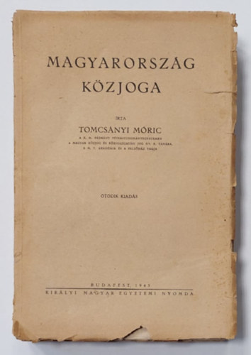Tomcsányi Móric - Magyarország közjoga