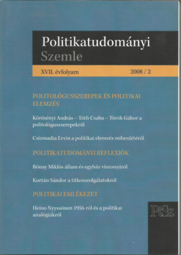Politikatudom�nyi Szemle 2008/2