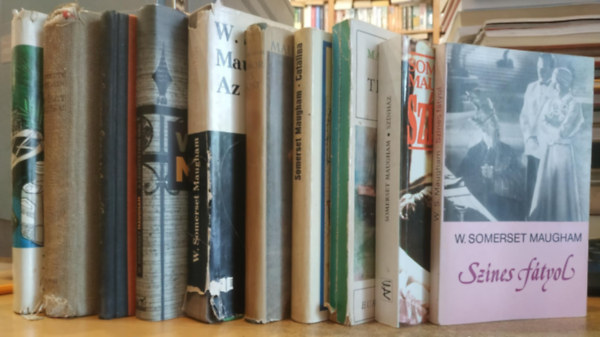 William Somerset Maugham - 10 db Maugham: Sznes ftyol; Tli utazs; Sznhz; Catalina; Az oroszlnbr; Akkor s most; A legsttebb ra; Az rdg sarkantyja; A vgzet jtkai; Egy tvoli gyarmaton