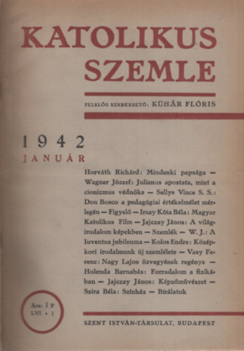 K�h�r Fl�ris - Katolikus szemle 1942.