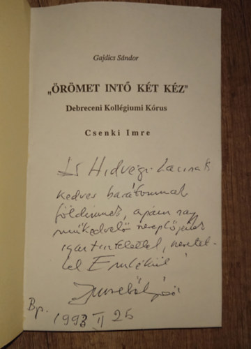 Gajdics Sndor - "rmet int kt kz" - Csenki Imre (DEDIKLT!)