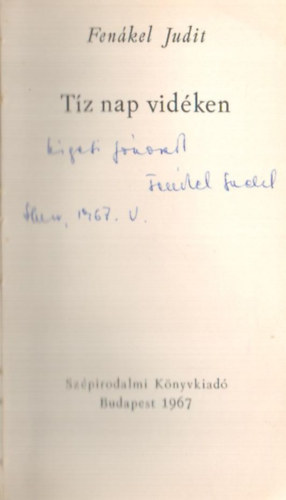 Fenkel Judit - Tz nap vidken - dediklt