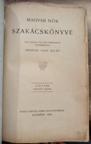 Szopori Nagy Jol�n - Magyar N�k Szak�csk�nyve