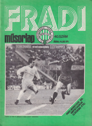 Nagy Béla (szerk) - Fradi műsorlap 1980. 40. szám
