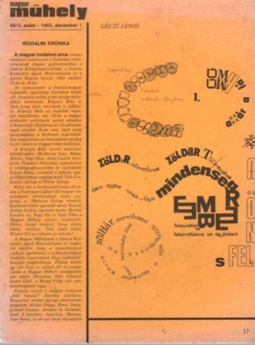 Bujdos� Alp�r, Papp Tibor G�czi J�nos - Magyar M�hely 68/2. sz�m 1983. december 1