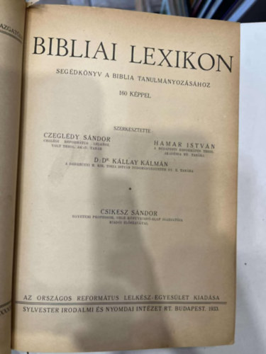Czegl�dy-Hamar-Dr. K�llay - Bibliai lexikon