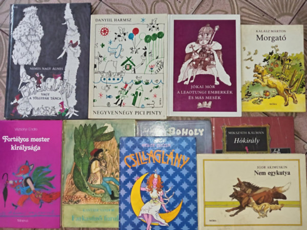 Nemes Nagy gnes, Daniil Harms, Jkai Mr, Vzsonyi Endre, Sebk va, Mikszth Klmn, Keller Zsuzsa, Kalsz Mrton - (10db) Retr meseknyvcsomag: Felicin vagy a tlgyfk tnca / negyvenngy pici pinty / A leaotungi emberkk / fortlyos mester kirlysga / Farkasz furulya / Boholy / Hkirly / Csillagleny / Nem egykutya / Morgat