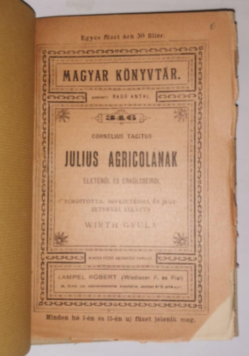 Cornelius Tacitus - Julius Agricol�nak �let�r�l �s erk�lcseir�l