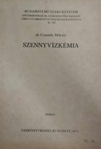 Dr. Csan�dy Mih�ly - Szennyv�zk�mia