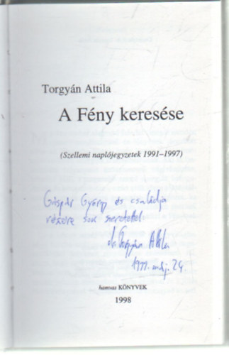 Torgyn Attila - A fny keressse