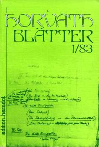 Susanna Foral-Krischke - Horv�th Bl�tter 1/83