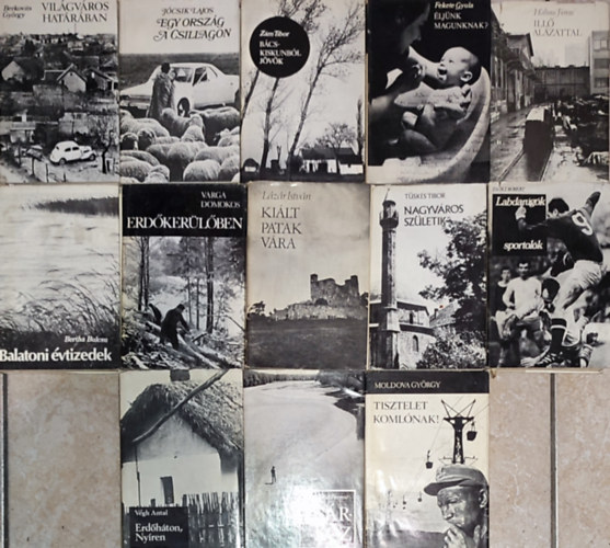 Moldova Gyrgy, Kunszab Ferenc, Vgh Antal, Zsolt Rbert, Tsks Tibor, Lzr Istvn, Varga Domokos, Bertha Bulcsu, Halmos Ferenc, Fekete Gyula, Zm Tibor, Jcsik Lajos, Berkovits Gyrgy - 13db m a Magyarorszg felfedezse sorozatbl - Moldova Gyrgy-Tisztelet Komlnak!; Kunszab Ferenc-Srkz; Vgh Antal-Erdhton, Nyrn; Zsolt Rbert-Labdargk, sportolk; Tsks Tibor-Nagyvros szletik; stb.(a tbbi szerz