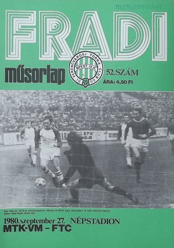 Nagy Bla  (szerk.) - Fradi msorlap 52. szm