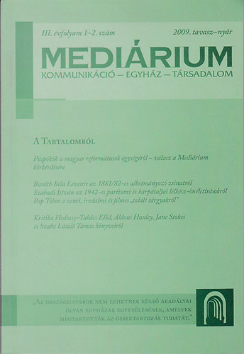 Medirium (Kommunikci-Egyhz-Trsadalom) III. vf. 1-2. szm