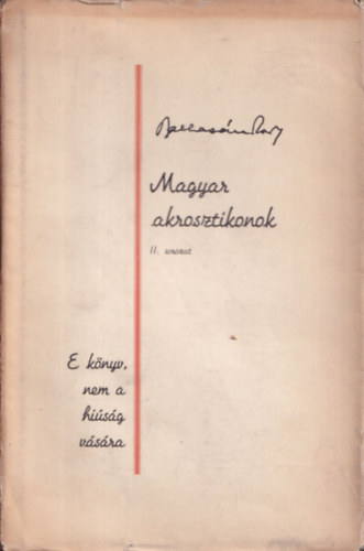Balla S�ndor - Magyar akrosztikonok (dedik�lt)