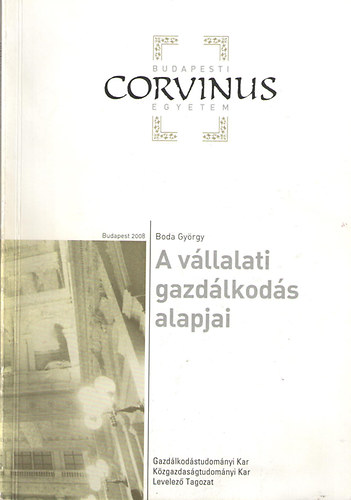 Boda Gyrgy - A vllalati gazdlkods s tervezs alapjai