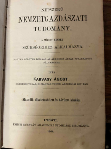 Karvasy gost - Npszer nemzetgazdszati tudomny